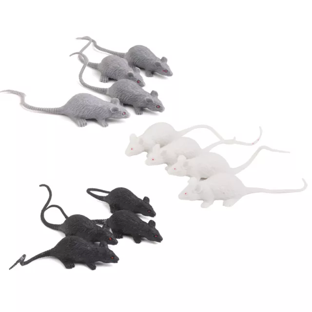 12x Plastic Vivid Rats Mouse Scary Creature Halloween Pranks Toy Trick Props