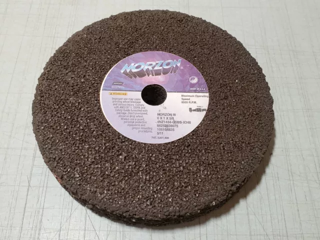 Norton Norzon 6 x 1 x 5/8 Zirconia Alumina 14 Grit Grinding Wheel 66252838075