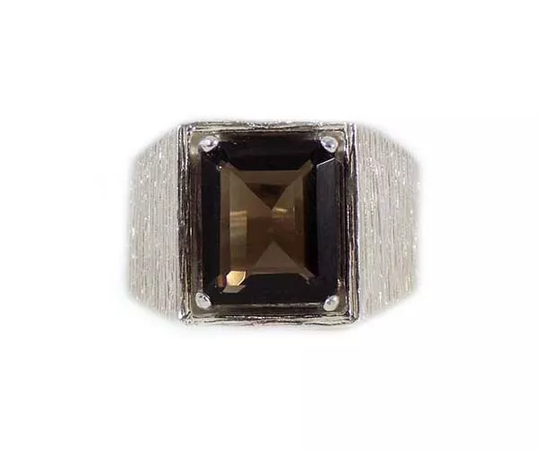 19thC Antique 6ct Cairngorm Smoky Quartz Scotland+Ring: Celtic Druid Magick Gem