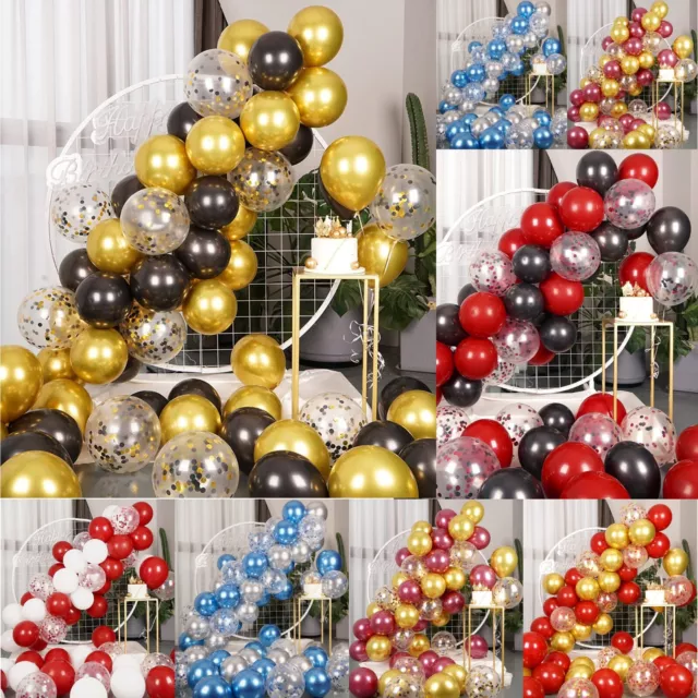 YMSZ Ballon Noir Confettis Or, 50 pièces 12 Pouces Ballons de Fête en Latex  Blanc Ensemble avec Ruban d'or pour Les Décorations de Fête de Naissance d' anniversaire : : Cuisine et Maison