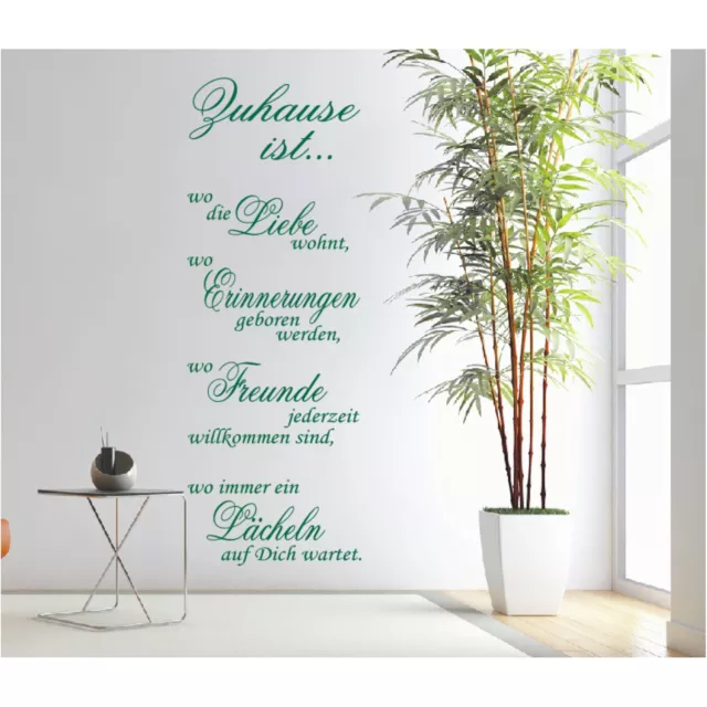 WANDTATTOO ZUHAUSE LIEBE Freunde Spruch Wandsticker Wandaufkleber
