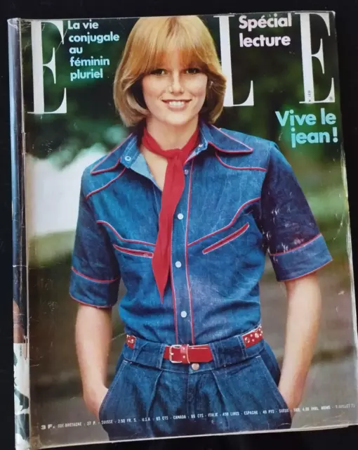 ELLE Magazine du 9/07/1973; "Le graal" de Bresson/ Blouse, tabliers à la village