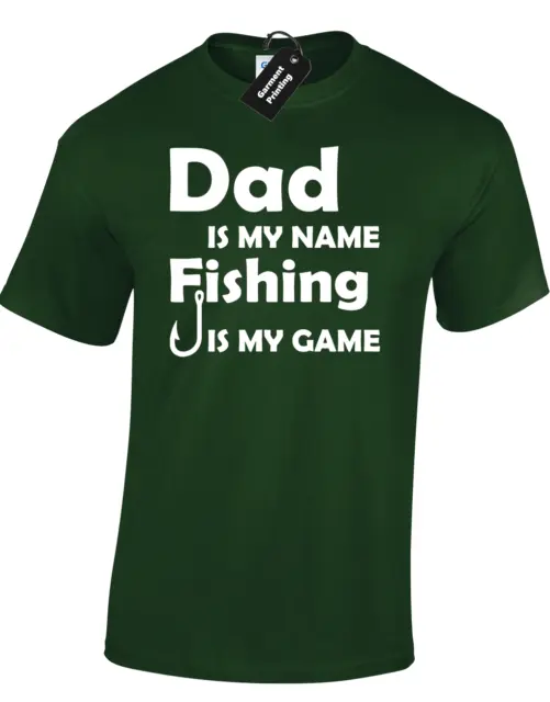 Dad Is My Name Fishing Mens T-Shirt Funny Gift Present Idea For Father Fisherman