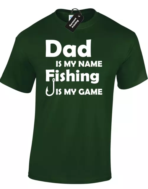 Dad Is My Name Fishing Mens T-Shirt Funny Gift Present Idea For Father Fisherman