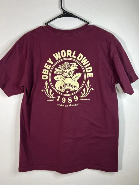 Obey Worldwide Dissent 1989 T-Shirt Men's Size M Thick As Thieves