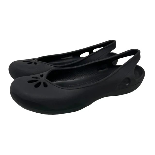 Crocs Malindi Slingback Slip On Flat Shoes Black Comfort Shoes Women's 4
