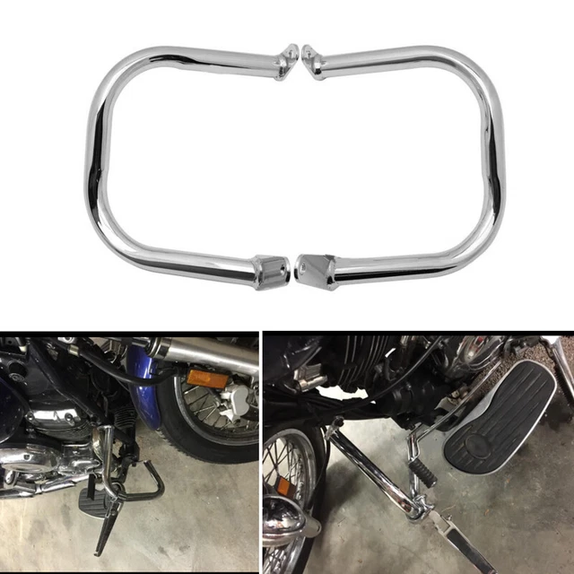 US STOCK Chrome Highway Crash Bar Engine Guard Bumper Frame Falling Protectors×2