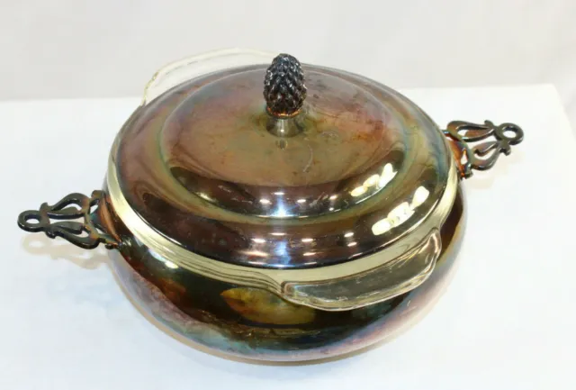 The Sheffield Silver Company Silverplate Covered Serving Dish Anchor Hocking 5"