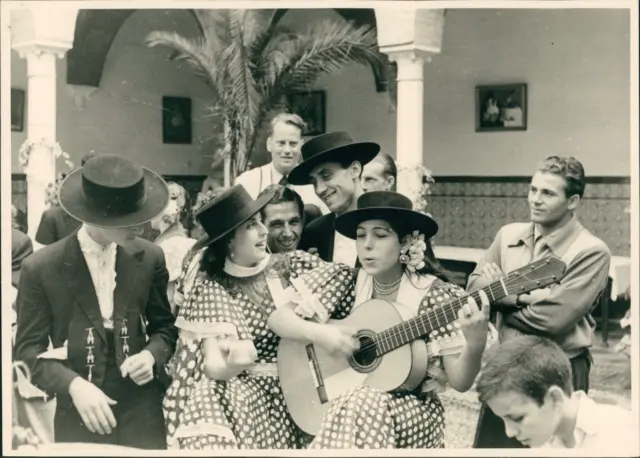 Espagne, Granada, Danseurs et musiciens de Flamenco, ca.1952, Vintage silver pri