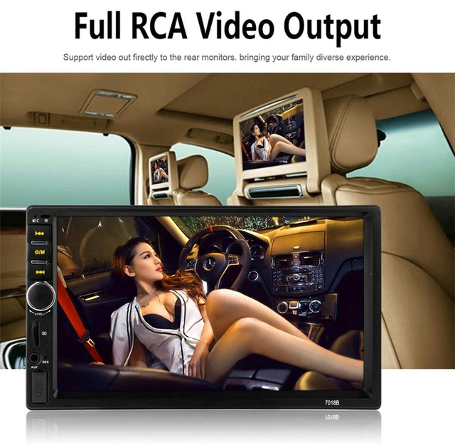 2Din 7in Car Radio BT Audio MP5 Player Aux-In USB Mirror Link W/Reverse Camera