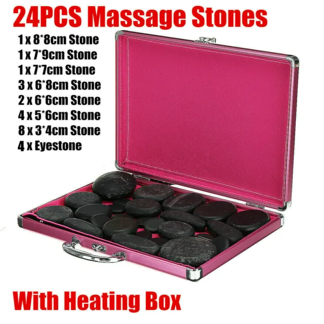 Hot Stone Heater Kit Massage Stone Heater Warmer Heating Device + 24pcs Stone