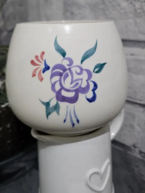 Poole Pottery Vase/Pot with Hand Painted Flowers Shape 288 (Vintage c1955)