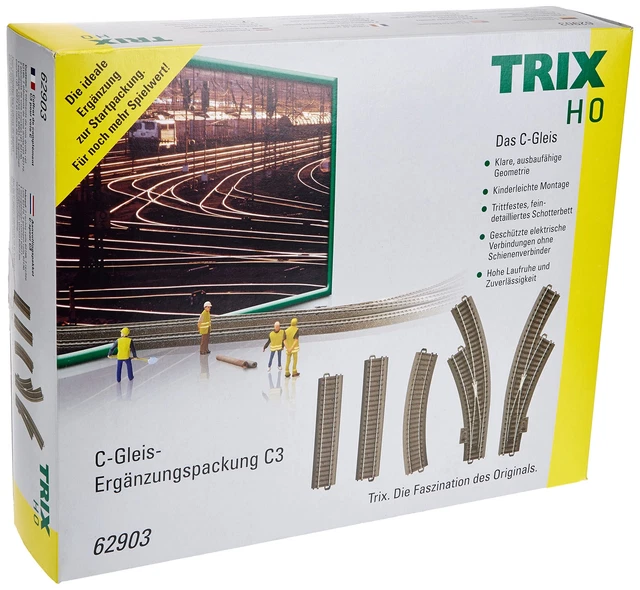 Coffret de rails complémentaires C3 HO 1/87 Trix 62903