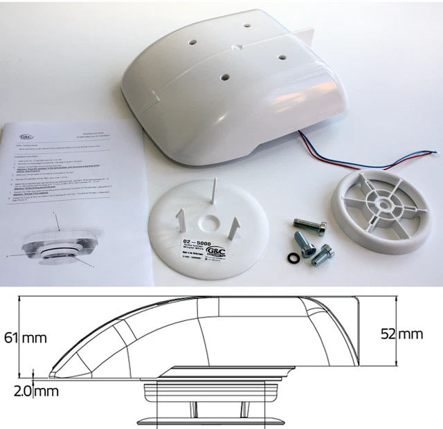 MOTORISED VAN ROOF Fan Small Low Profile compact vent extractor taxi ...