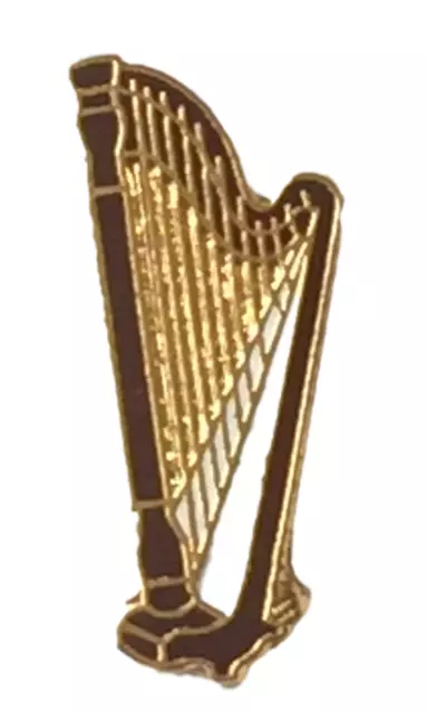 Wales Welsh Cmyru Harp Gold Plated Small Enamel Lapel Pin Badge (T708)