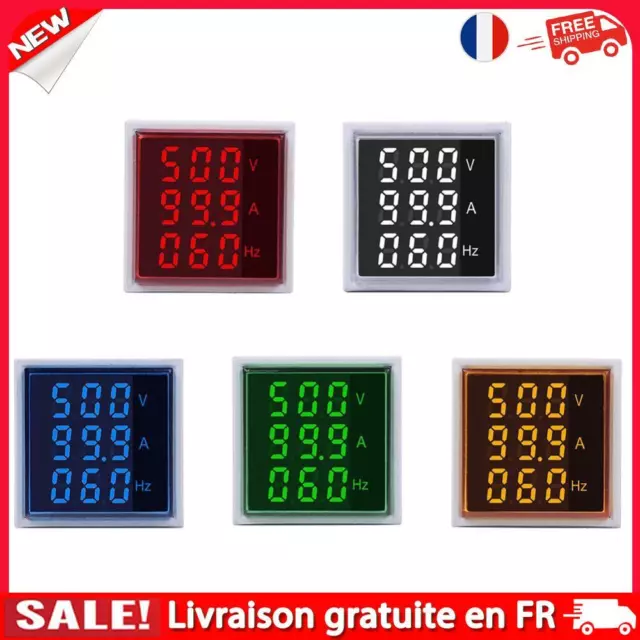 fr Square LED Digital Ammeter Voltmeter Current Voltage Frequency Tester Meter