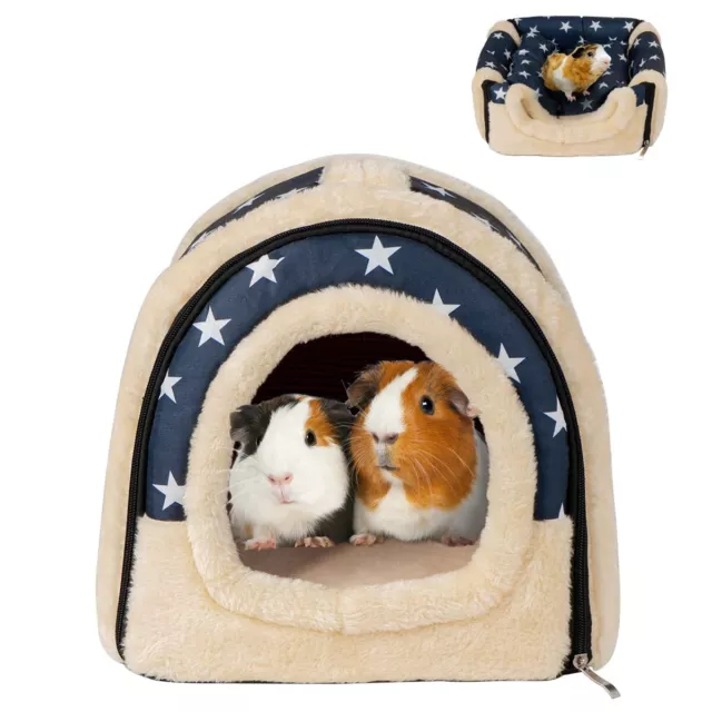 Warm Guinea Pig Bed House Cave Cozy Hamster Rabbit Bed Removable Large Wool