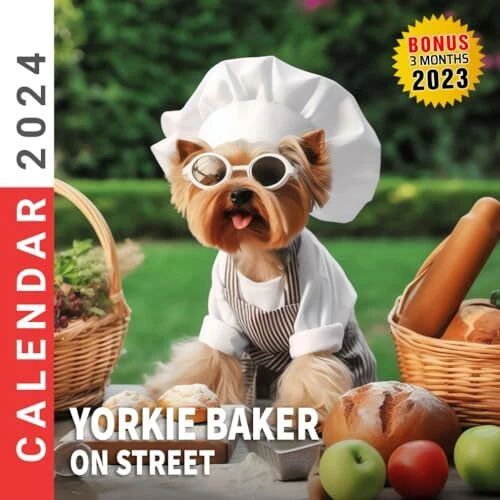 YORKIE BAKER ON Street Calendar 2024 Jan 2024 to Dec 2024 Bonus 3