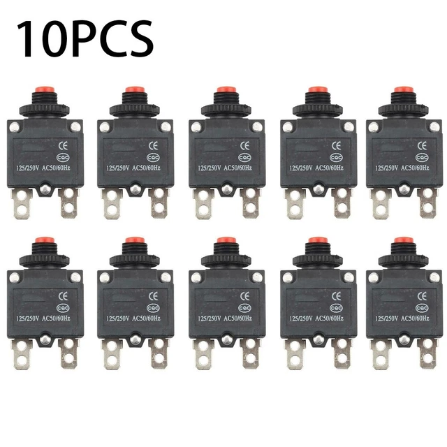 10 Elettrico Protezione Interruttore Fusibile 10 Un Button-Overload