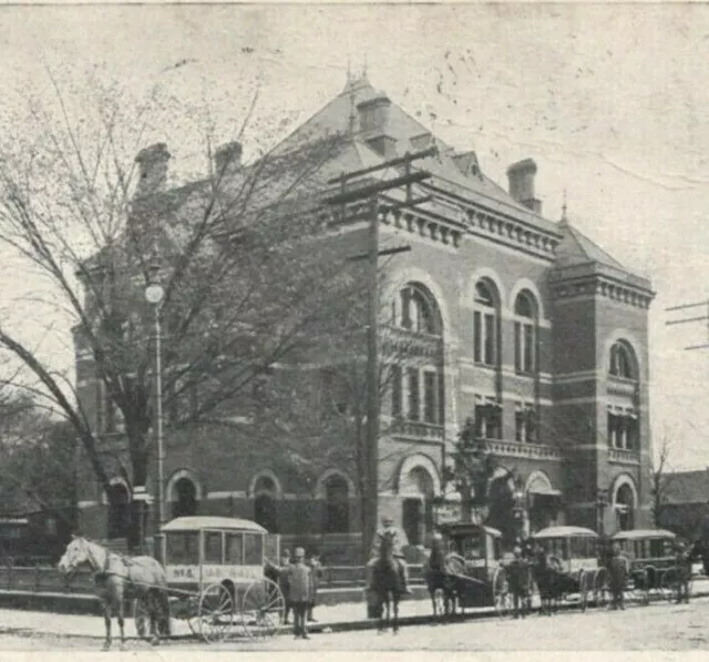 Grand Rapids Michigan Post Office US Mail Wagon 1900s Vintage Postcard