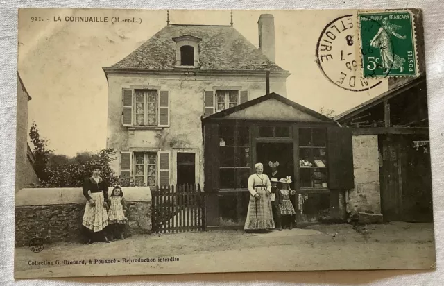 Ancienne CARTE POSTALE ANIMÉE Début 1900 Maine & Loire LA CORNOUAILLE