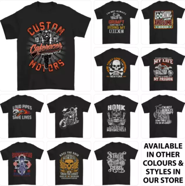 T-shirt biker moto divertente caffè racer chopper 21