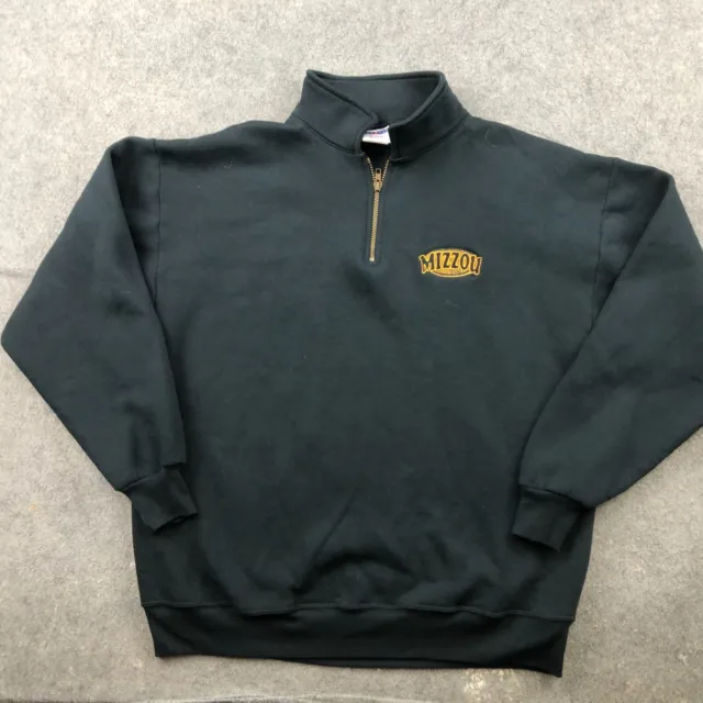 Vintage Missouri Tigers Sweatshirt Men XL Black Logo Mizzou 1/4 Zip Pullover*