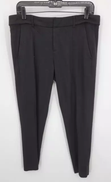 Vince Pants Womens 6 Black Flat Front Wool Blend Tapered Fit Trousers Career