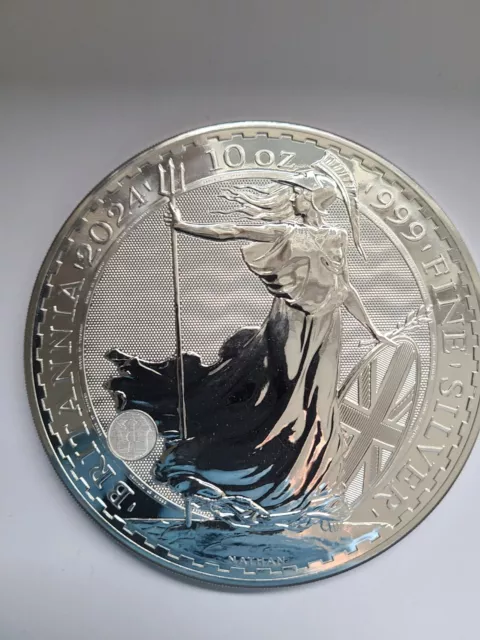 2024 Silver Britannia Coin. 10 Oz 9999 Pure Silver.