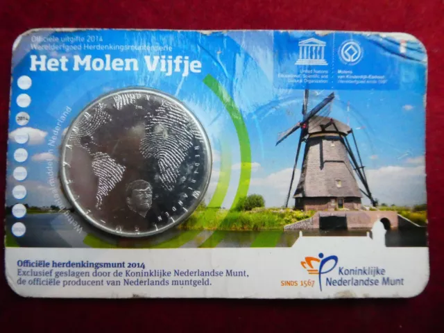 Niederlande , 5 Euro 2014 , Molen  , Coincard