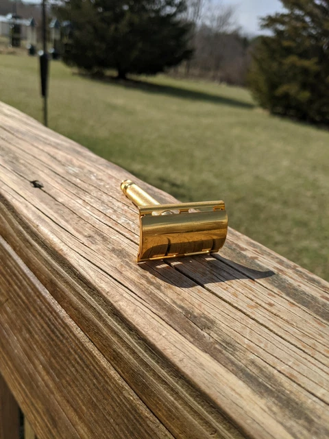 Beautiful Gillette 1946-1949 Thin Handle Ball End Gold Tech DE Safety Razor 2