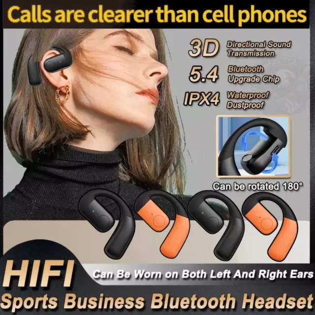 True Wireless Bone Conduction Headphones Bluetooth 5.4 Wireless Headset Earbuds
