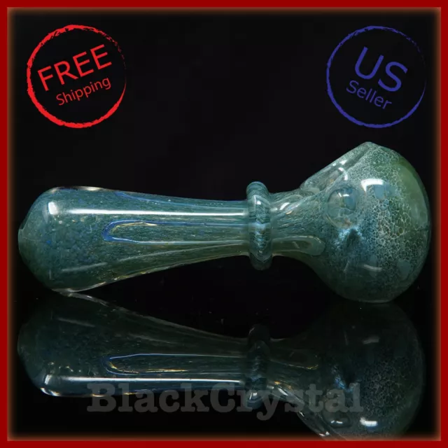 4.5" Handmade Thick Elemental Green Marble Tobacco Smoking Bowl Glass Pipes