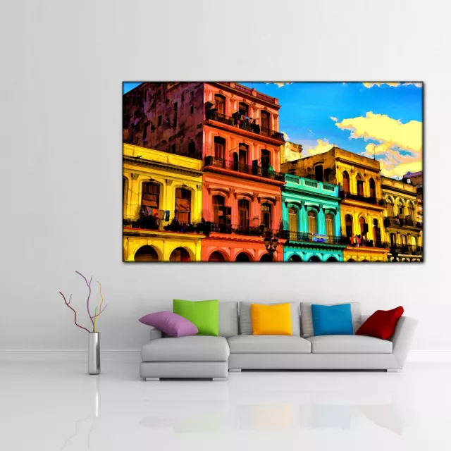 Leinwand Bild Er Xxl Pop Art Kuba Havanna Architektur Bunt Abstrakt Wand Poster