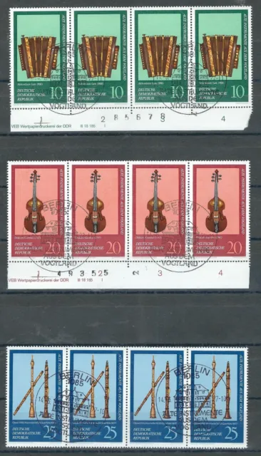 DDR Einsteckkarte mit MiNr. 2224 bis 2228 (oo) - Waagerechter 4er Streifen