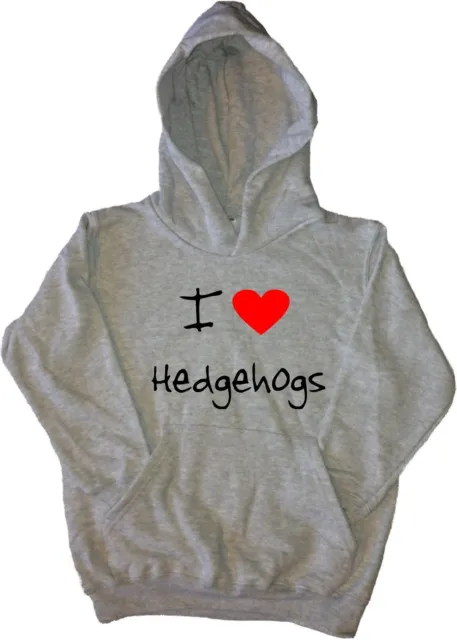 I Love Heart Hedgehogs Kids Hoodie Sweatshirt