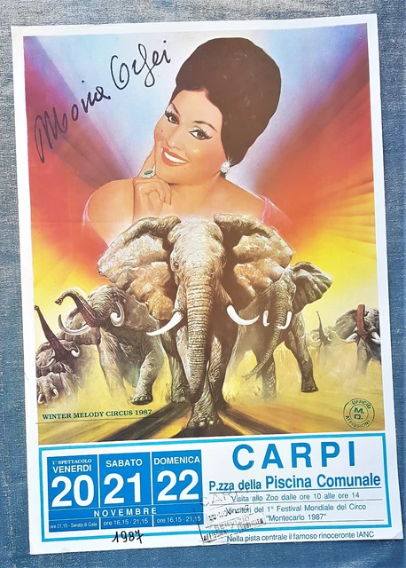 Manifesto Circo Moira Orfei Vintage 1987 Winter Melody Poster Circus Modena