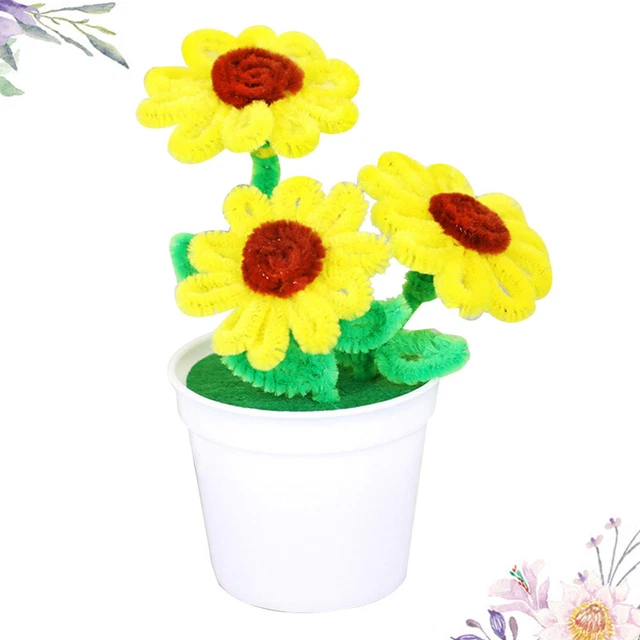 4 Pcs Kind Handgefertigtes Spielzeug Blumen-Chenille-Sticks