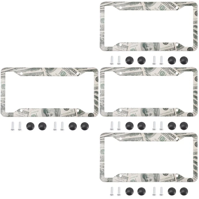 4pcs Cadre de plaque d'immatriculation de voiture US Style Caxe de plaque d'imma