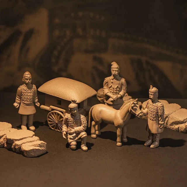 Figurines Micropaysage : Armée De Terre Cuite, Guerriers Et Chevaux Anciens - Décoration Unique