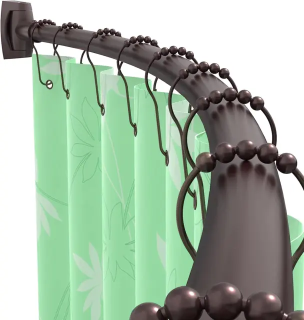 Adjustable Curved Shower Curtain Rod Rustproof Expandable 38-72 Inches Bronze