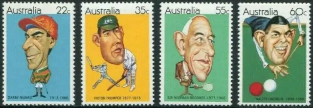 1981 Australian Sporting Personalities Set Of 4 Mint Never Hinged, Clean & Fresh