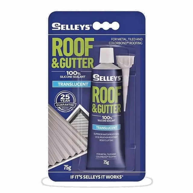 Selleys Roof & Gutter Silicone Sealant 75g Translucent