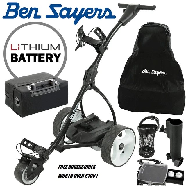 BEN SAYERS LITHIUM 18 Hole Electric Golf Trolley & Free Accessories