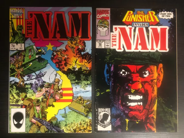 The 'Nam #1 And #52 Punisher Invades 1986 Marvel Comics ￼