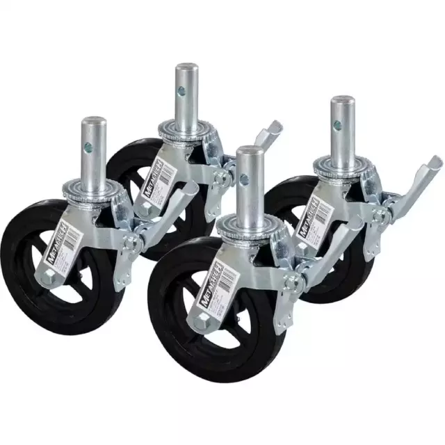 Scaffolding Parts 8" Heavy Duty Caster Wheel W/ Safety Dual Lock Brake (4-Pack)