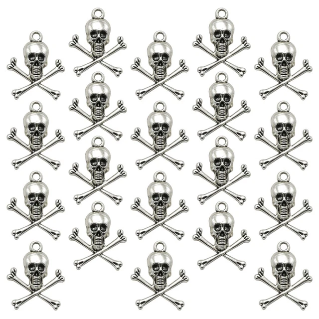 20 Stück Legierung Schädel Anhänger Charms DIY Schmuck Herstellung Zubehör für