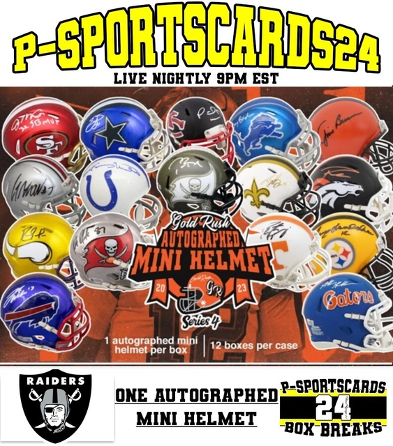 MIAMI DOLPHINS 2023 Gold Rush Auto Football Mini Helmet Box Live 9/11