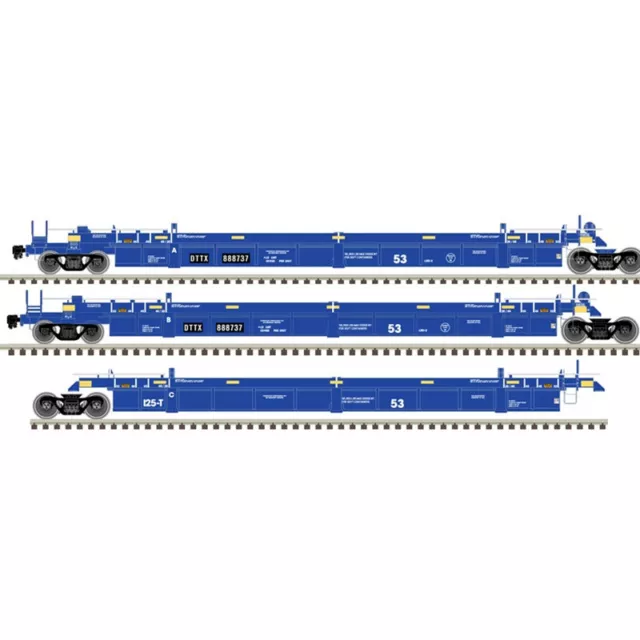 Atlas Model Railroad 20006623 HO Scale TTX 53' Articulated Well Car Set #888737