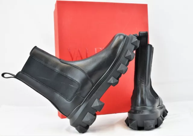 VALENTINO BEATLE CHELSEA Boot, EU 44 UK 10, Black Leather, Worn Once ...